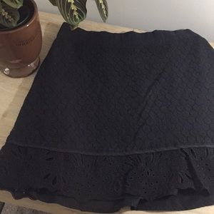 Loft black eyelet skirt